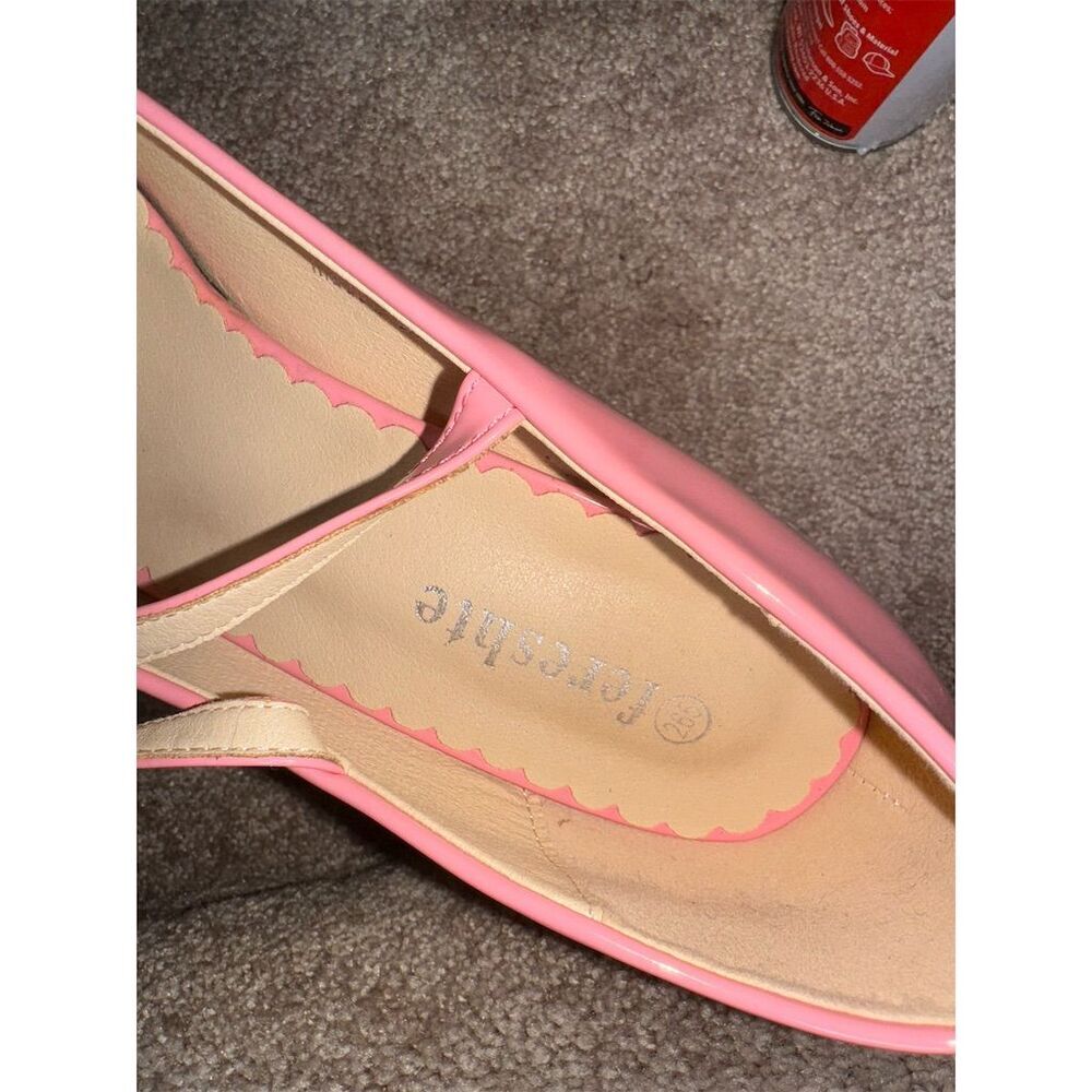 Pink Patent Cross-Strap Platform Heels - Picture 11 of 16